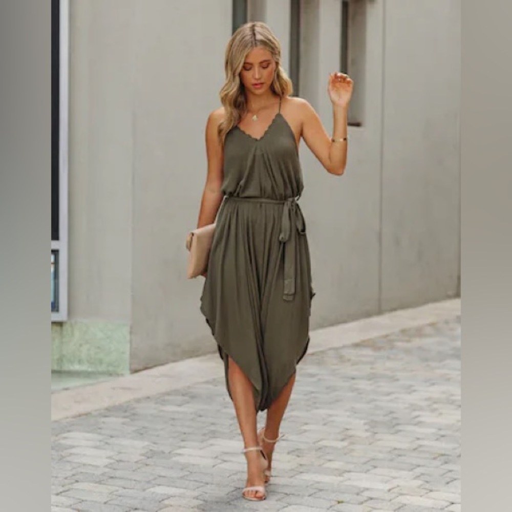 Vici Collection Wide Leg Jumpsuit with Tie